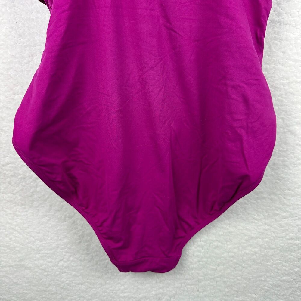 2/$30 Lauren Ralph Lauren One Piece Swimsuit Womens M Ruched Slimming Boho Retro - Picture 9 of 11